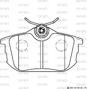 Advics SN969 - Тормозные колодки, дисковые, комплект unicars.by