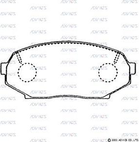 Advics E1N015 - Тормозные колодки, дисковые, комплект unicars.by