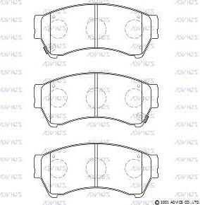 Advics SN143P - Тормозные колодки, дисковые, комплект unicars.by