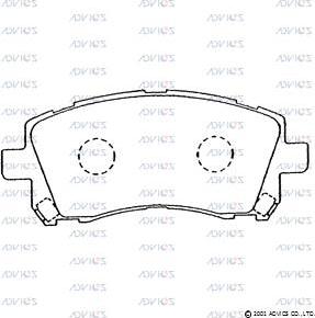 Advics SN855 - Тормозные колодки, дисковые, комплект unicars.by