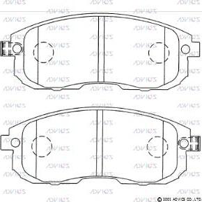 Advics SN954P - Тормозные колодки, дисковые, комплект unicars.by