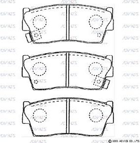 Advics H1N058 - Тормозные колодки, дисковые, комплект unicars.by