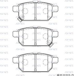 Advics H2N046 - Тормозные колодки, дисковые, комплект unicars.by