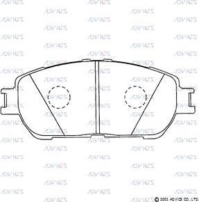 Advics SN909 - Тормозные колодки, дисковые, комплект unicars.by