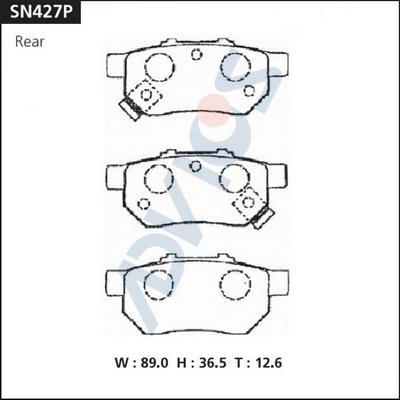 Advics SN427P - Тормозные колодки, дисковые, комплект unicars.by