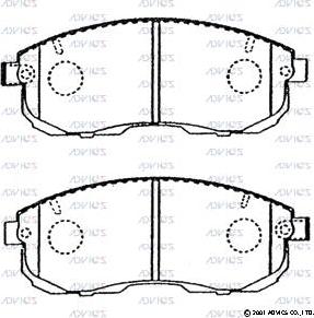 Advics SN596P - Тормозные колодки, дисковые, комплект unicars.by