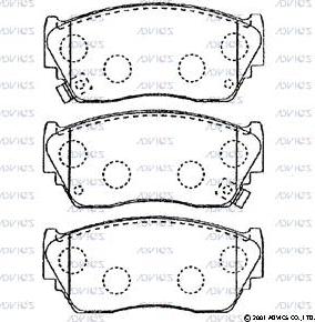 Advics SN590P - Тормозные колодки, дисковые, комплект unicars.by