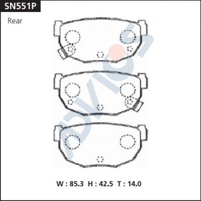 Advics SN551P - Тормозные колодки, дисковые, комплект unicars.by