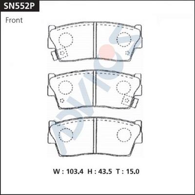 Advics SN552P - Тормозные колодки, дисковые, комплект unicars.by