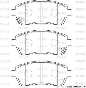 Advics SN503P - Тормозные колодки, дисковые, комплект unicars.by