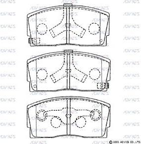 Advics SN623P - Тормозные колодки, дисковые, комплект unicars.by