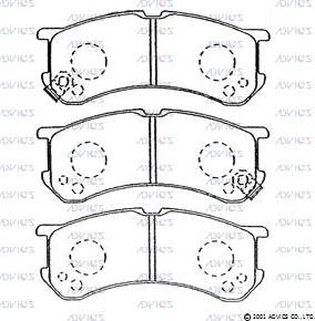 Advics SN676P - Тормозные колодки, дисковые, комплект unicars.by