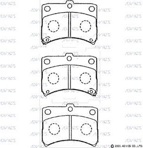 Advics SN145P - Тормозные колодки, дисковые, комплект unicars.by