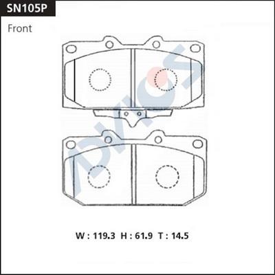 Advics SN105P - Тормозные колодки, дисковые, комплект unicars.by