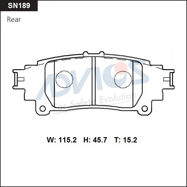 Advics SN189 - Тормозные колодки, дисковые, комплект unicars.by