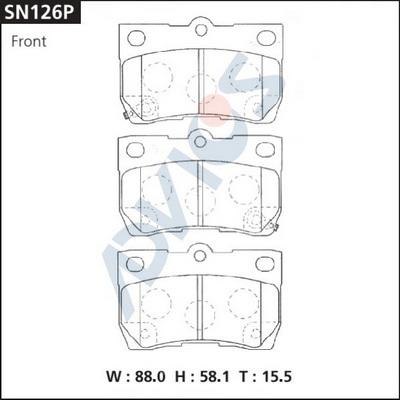 Advics SN126P - Тормозные колодки, дисковые, комплект unicars.by