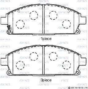 Advics SN899P - Тормозные колодки, дисковые, комплект unicars.by