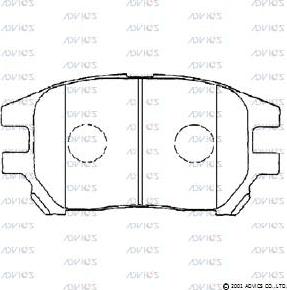 Advics SN893 - Тормозные колодки, дисковые, комплект unicars.by