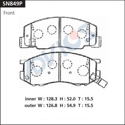 Advics SN849P - Тормозные колодки, дисковые, комплект unicars.by