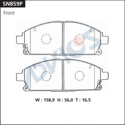 Advics SN859P - Тормозные колодки, дисковые, комплект unicars.by