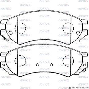 Advics SN853P - Тормозные колодки, дисковые, комплект unicars.by