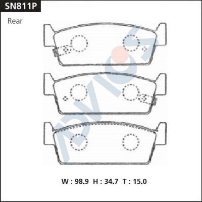 Advics SN811P - Тормозные колодки, дисковые, комплект unicars.by