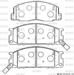 Advics SN826P - Тормозные колодки, дисковые, комплект unicars.by