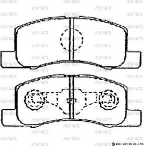 Advics SN876 - Тормозные колодки, дисковые, комплект unicars.by