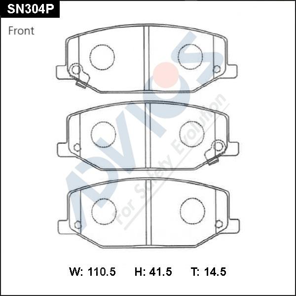 Advics SN304P - Тормозные колодки, дисковые, комплект unicars.by