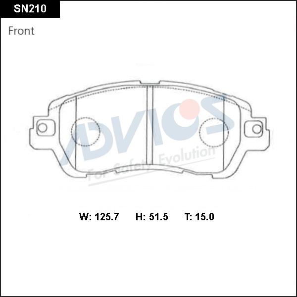 Advics SN210 - Тормозные колодки, дисковые, комплект unicars.by