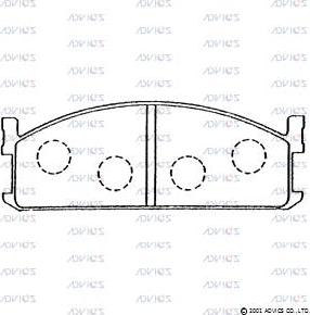 Advics SN230 - Тормозные колодки, дисковые, комплект unicars.by