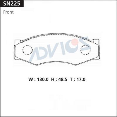 Advics SN225 - Тормозные колодки, дисковые, комплект unicars.by