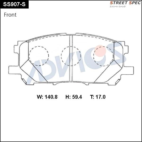 Advics SS907-S - Тормозные колодки, дисковые, комплект unicars.by