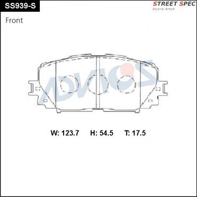 Advics SS939-S - Тормозные колодки, дисковые, комплект unicars.by