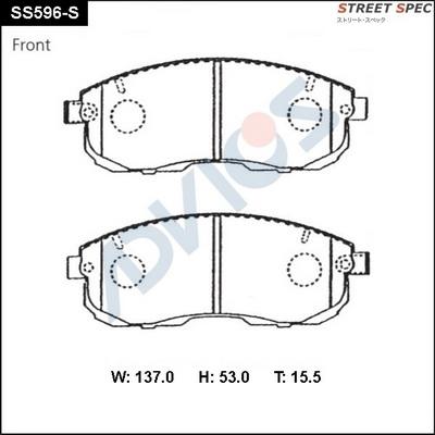 Advics SS596-S - Тормозные колодки, дисковые, комплект unicars.by