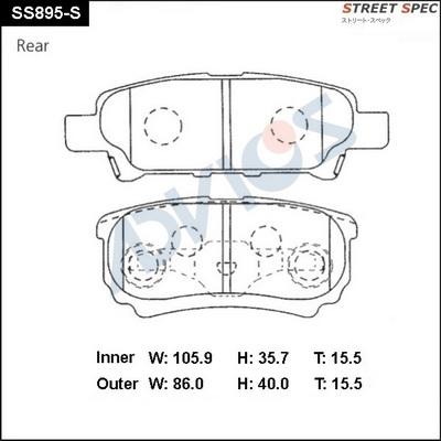 Advics SS895-S - Тормозные колодки, дисковые, комплект unicars.by