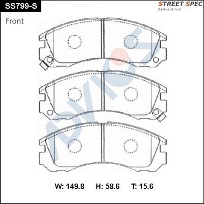 Advics SS799-S - Тормозные колодки, дисковые, комплект unicars.by