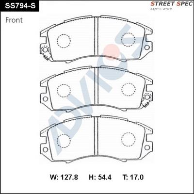 Advics SS794-S - Тормозные колодки, дисковые, комплект unicars.by