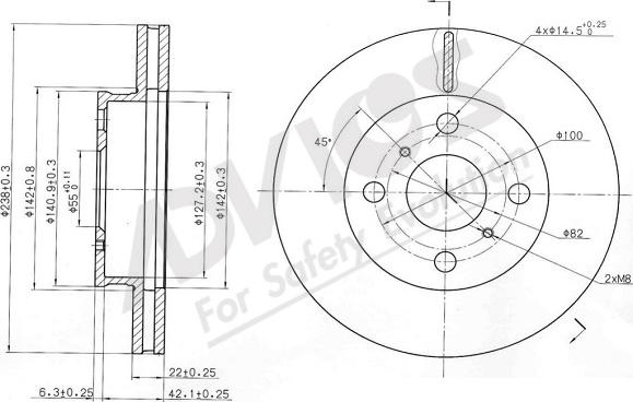 ADVICS-SEA A6F450 - Тормозной диск unicars.by