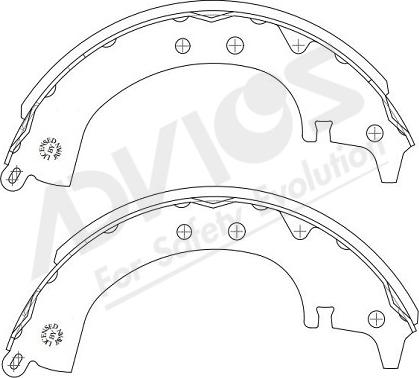 ADVICS-SEA A8N020Y - Комплект тормозных колодок, барабанные unicars.by