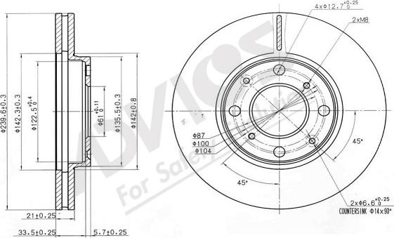 ADVICS-SEA C6F265 - Тормозной диск unicars.by