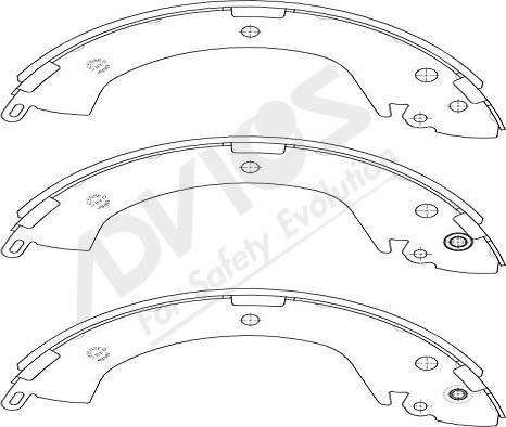 ADVICS-SEA D8N003Y - Комплект тормозных колодок, барабанные unicars.by