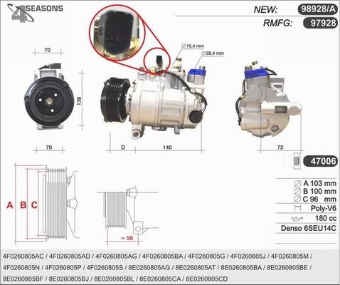 AHE 98928/A - Компрессор кондиционера unicars.by