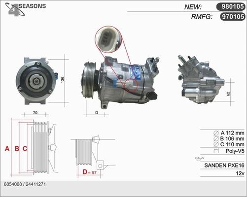 AHE 980105 - Компрессор кондиционера unicars.by