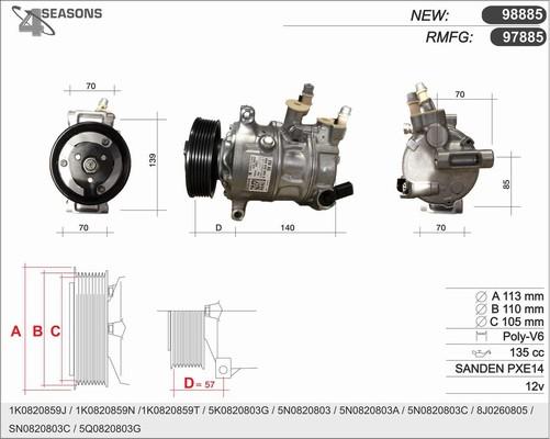 AHE 98885 - Компрессор кондиционера unicars.by