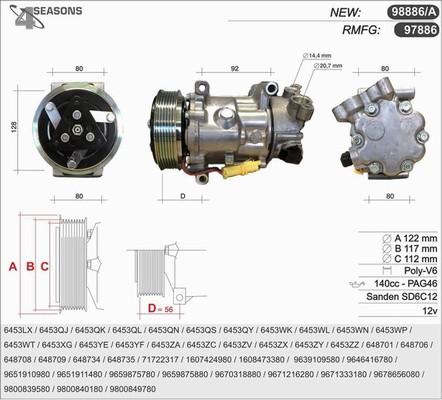 AHE 98886 - Компрессор кондиционера unicars.by