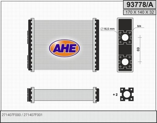 AHE 93778/A - Теплообменник, отопление салона unicars.by