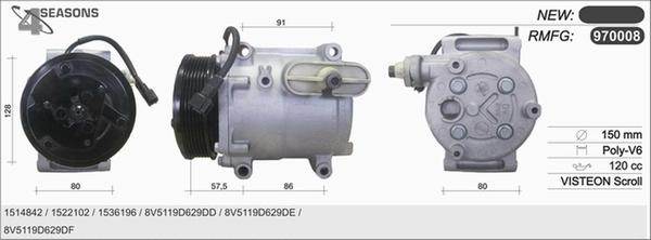 AHE 970008 - Компрессор кондиционера unicars.by