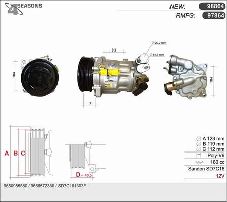 AHE 97864 - Компрессор кондиционера unicars.by