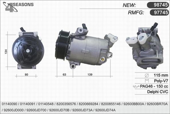 AHE 97745 - Компрессор кондиционера unicars.by